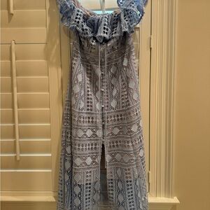 Elegant Blue Lace Dress